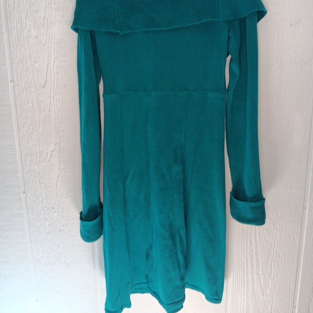 Telluride Clothing Co Sweater Dress Womens M Long Sleeve Knee Length Wrap Green - Picture 4 of 5